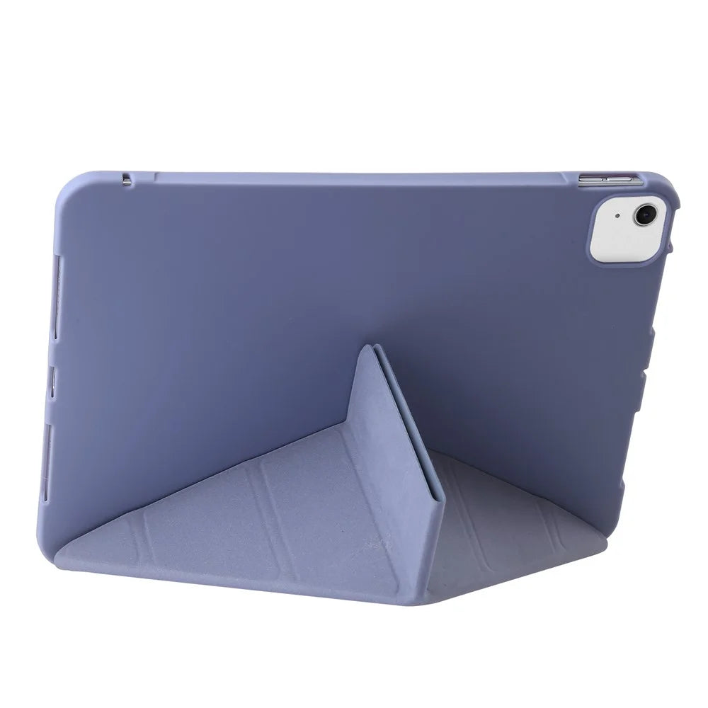 For iPad Air 13 (2026) / (2025) / (2024) Case Origami Stand PU Leather+Silicone Tablet Cover with Auto Sleep / Wake - Purple - 2