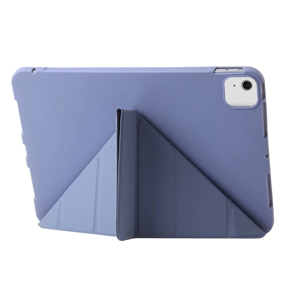 For iPad Air 13 (2026) / (2025) / (2024) Case Origami Stand PU Leather+Silicone Tablet Cover with Auto Sleep / Wake - Purple - 3