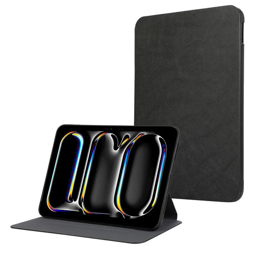 For iPad Pro 11 (2025) / 11 (2024) Case Folding Stand PU Leather + TPU Tablet Cover - Black - 1