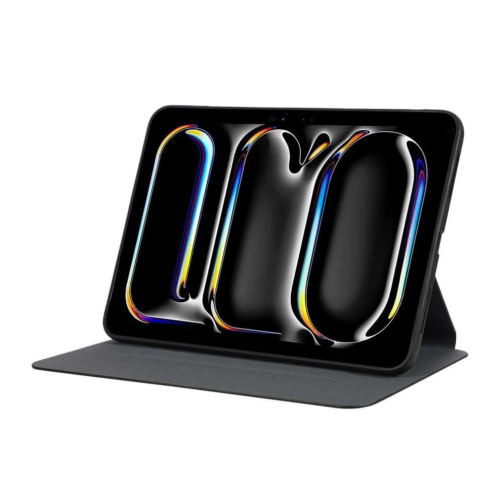 For iPad Pro 11 (2025) / 11 (2024) Case Folding Stand PU Leather + TPU Tablet Cover - Black - 3