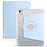 For iPad Air 11 (2026) / (2025) / (2024) Case Rotating Stand Leather+Clear TPU Detachable Tablet Cover - Baby Blue - 1