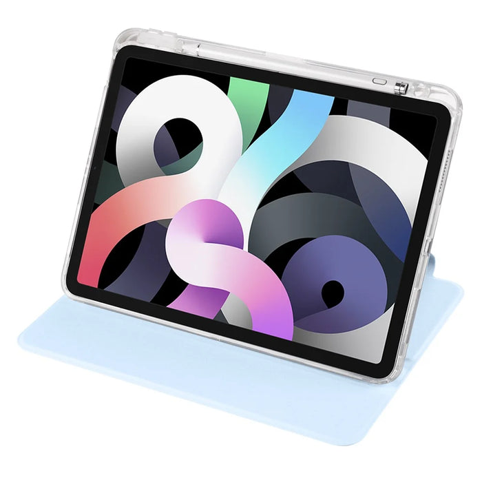For iPad Air 11 (2026) / (2025) / (2024) Case Rotating Stand Leather+Clear TPU Detachable Tablet Cover - Baby Blue - 3
