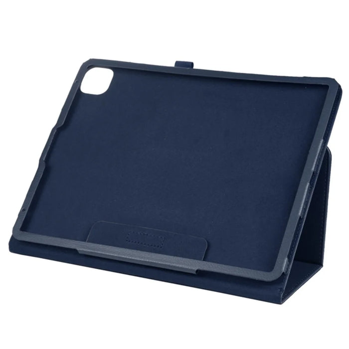 For iPad Pro 11 (2025) / 11 (2024) Case Bi-Fold Stand PU Leather Tablet Cover with Stylus Loop Design - Dark Blue - 3