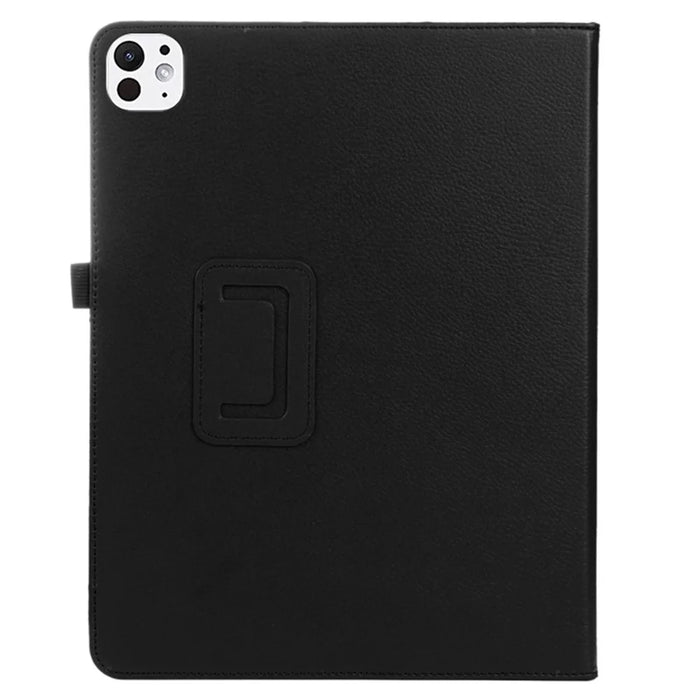 For iPad Pro 13 (2025) / 13 (2024) Case Bi-Fold Stand Leather Tablet Cover Litchi Texture - Black - 6