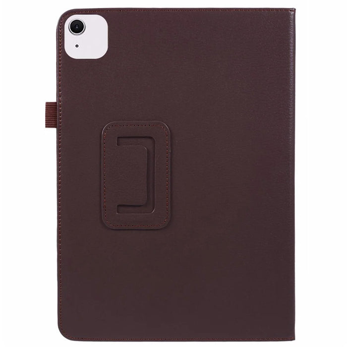 For iPad Air 13 (2026) / (2025) / (2024) Case Bi-Fold Stand PU Leather Litchi Texture Tablet Cover - Brown - 2