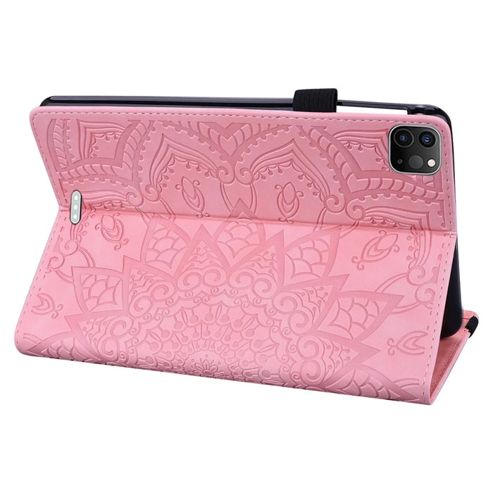 For iPad Pro 11 (2025) / 11 (2024) Case Flower Pattern Leather Tablet Cover Auto Wake / Sleep - Pink - 4