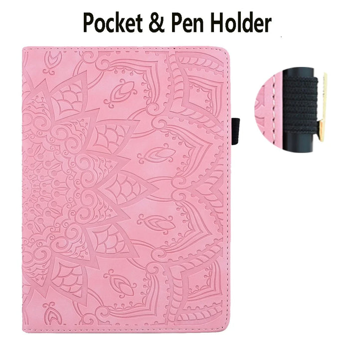 For iPad Pro 11 (2025) / 11 (2024) Case Flower Pattern Leather Tablet Cover Auto Wake / Sleep - Pink - 7