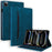 For iPad Pro 11 (2025) / 11 (2024) Case Card Slot PU Leather Stand Tablet Cover - Blue - 1