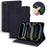 For iPad Air 13 (2026) / (2025) / (2024) / Pro 12.9 (2020) / (2021) Case PU Leather Flower Pattern Stand Cover - Black - 1
