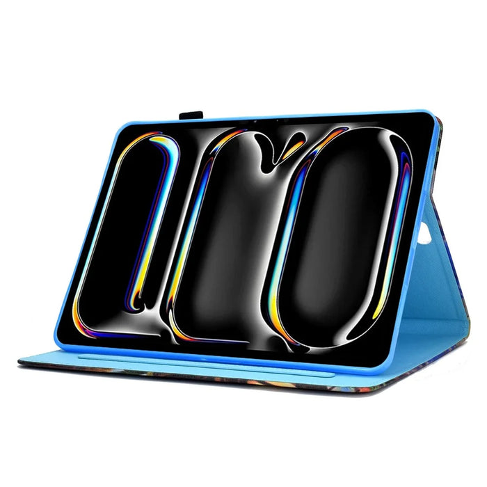 For iPad Pro 11 (2025) / 11 (2024) Case PU Leather+TPU Tablet Protective Cover Pattern Printing Full Protection Shell - Music Butterfly - 3