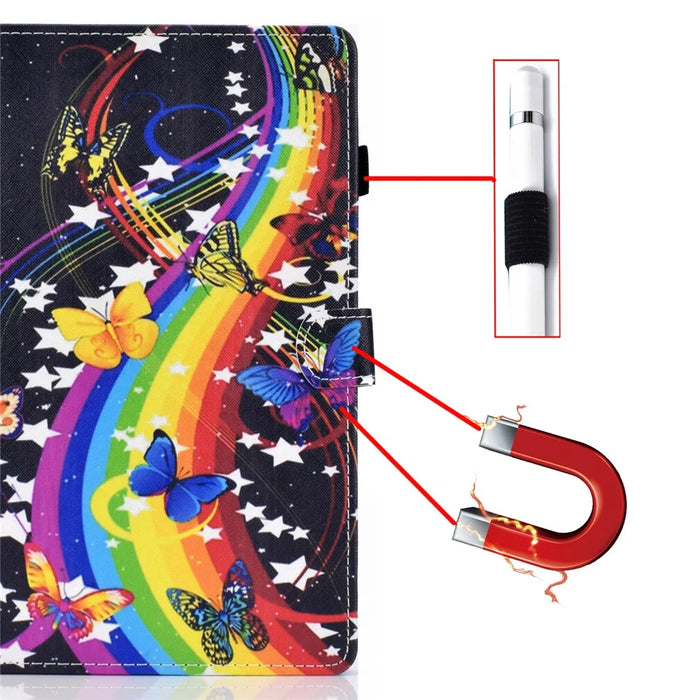For iPad Pro 11 (2025) / 11 (2024) Case PU Leather+TPU Tablet Protective Cover Pattern Printing Full Protection Shell - Music Butterfly - 6