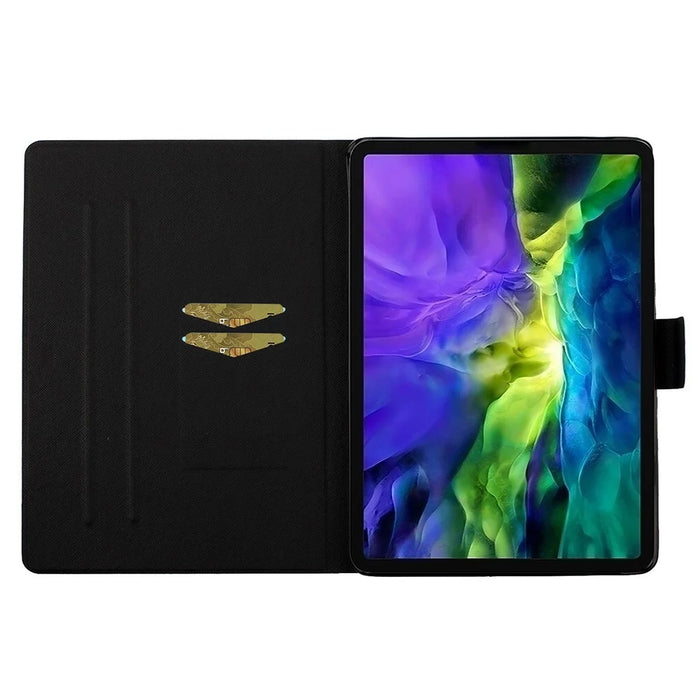 For iPad Pro 11 (2025) / 11 (2024) Case Pattern Leather Folio Stand Tablet Cover with Card Holder - Iron Tower - 2
