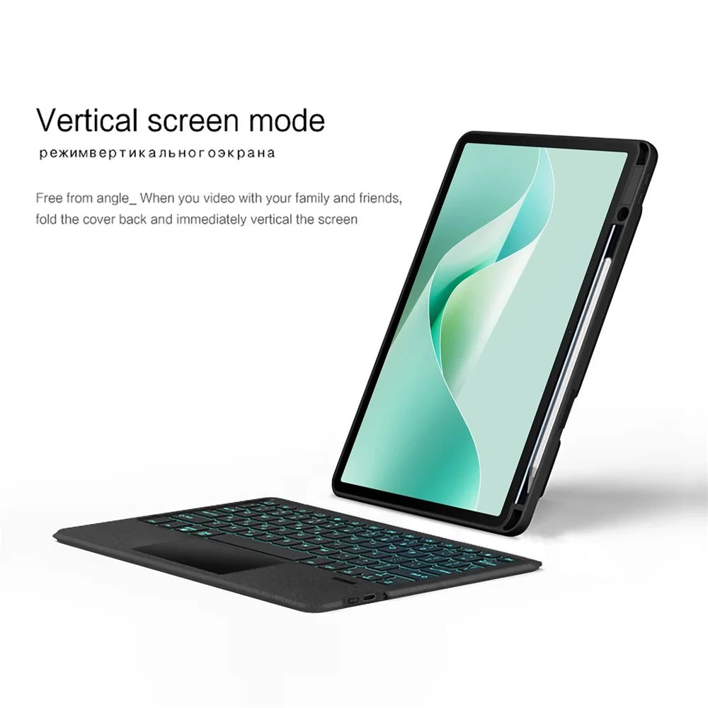 For Huawei MatePad 11.5 S (2026) / (2025) / (2024) Leather Case + Bluetooth-compatible Keyboard with Backlight Trackpad - 6