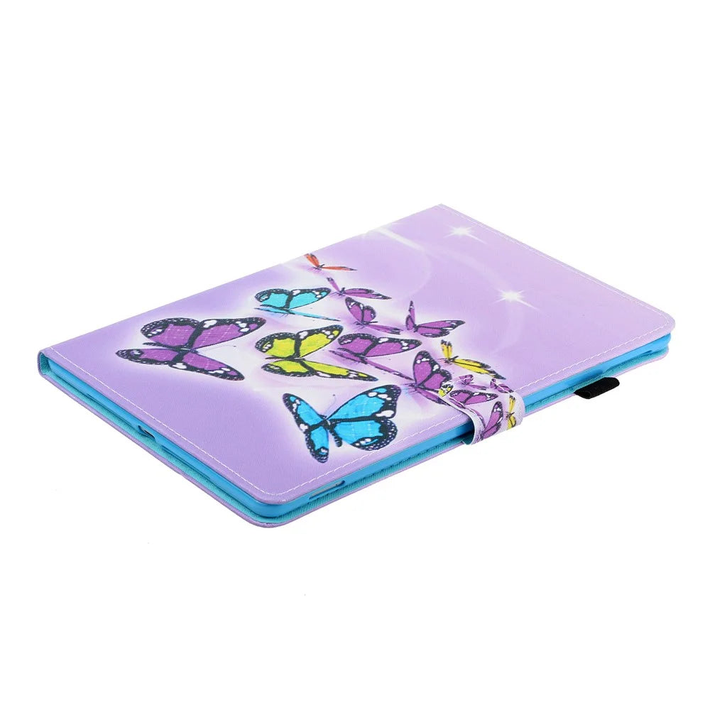 For iPad Pro 11 (2025) / 11 (2024) Case Pattern PU Leather Tablet Cover with Pencil Holder - Purple Butterflies - 5