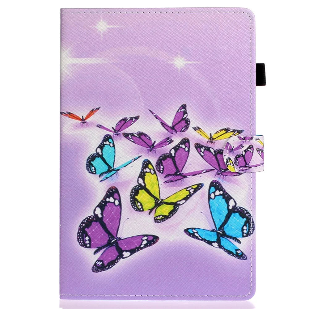 For iPad Pro 11 (2025) / 11 (2024) Case Pattern PU Leather Tablet Cover with Pencil Holder - Purple Butterflies - 6