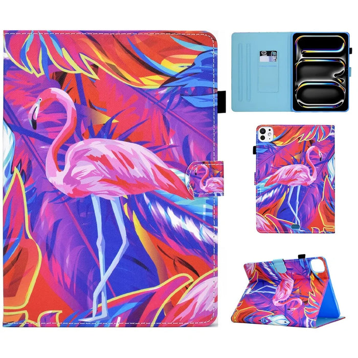 For iPad Pro 11 (2025) / (2024) Tablet Cover Shockproof Leather Card Holder Stand Case - Bird - 1