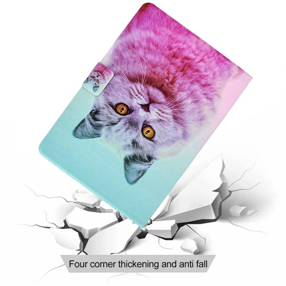 A1 For iPad Pro 11 (2025) / (2024) Case Anti-Drop Card Holder Stand Leather Tablet Cover - Pink Cat - 6