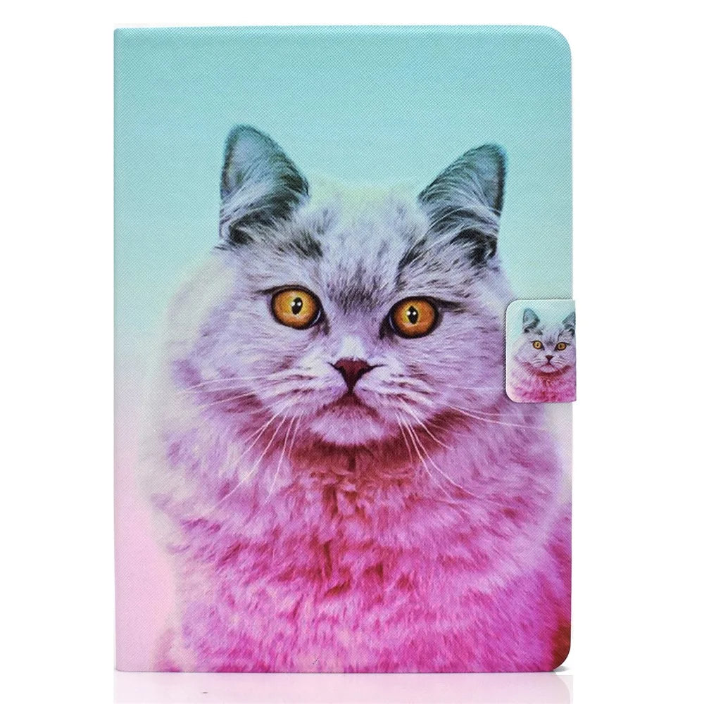 A1 For iPad Pro 11 (2025) / (2024) Case Anti-Drop Card Holder Stand Leather Tablet Cover - Pink Cat - 7