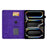 A3 For iPad Pro 11 (2025) / (2024) Case Card Slots Leather Tablet Cover Block Pattern - Purple - 2
