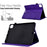 A3 For iPad Pro 11 (2025) / (2024) Case Card Slots Leather Tablet Cover Block Pattern - Purple - 7