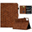 A6 For iPad Pro 11 (2025) / (2024) Case Card Slots Stand Rhombus Auto Wake  /  Sleep Leather Tablet Cover - Brown - 1