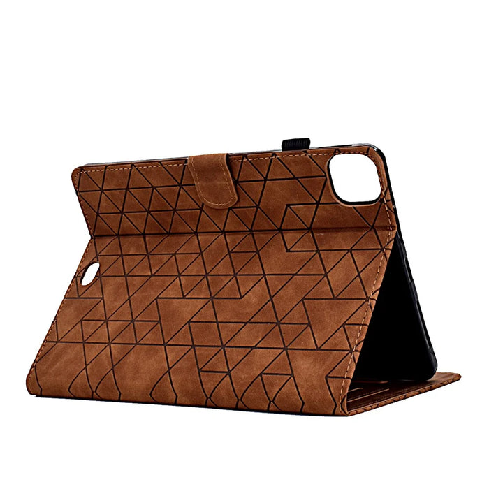 A6 For iPad Pro 11 (2025) / (2024) Case Card Slots Stand Rhombus Auto Wake  /  Sleep Leather Tablet Cover - Brown - 4