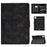For iPad Pro 11 (2025) / (2024) Case Cowhide Texture Leather Tablet Cover Multi-Angle Viewing - Black - 1