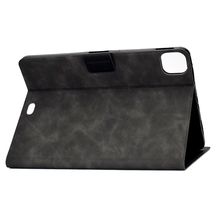 For iPad Pro 11 (2025) / (2024) Case Cowhide Texture Leather Tablet Cover Multi-Angle Viewing - Black - 4