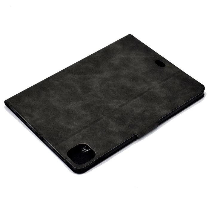 For iPad Pro 11 (2025) / (2024) Case Cowhide Texture Leather Tablet Cover Multi-Angle Viewing - Black - 6