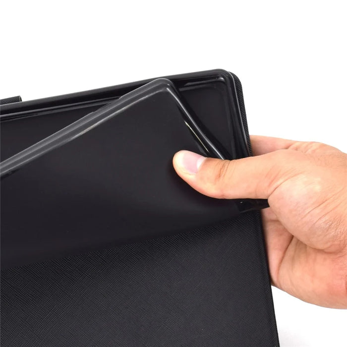 For iPad Pro 11 (2025) / (2024) Case Cowhide Texture Leather Tablet Cover Multi-Angle Viewing - Black - 7
