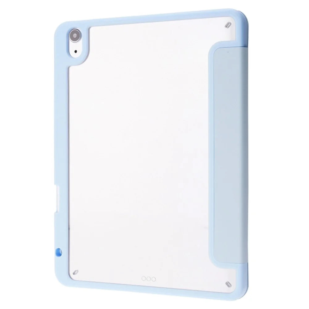 For iPad Air 11 (2026) / (2025) / (2024) Case Origami Stand PU Leather+TPU+Acrylic Solid Color Tablet Cover - Baby Blue - 5
