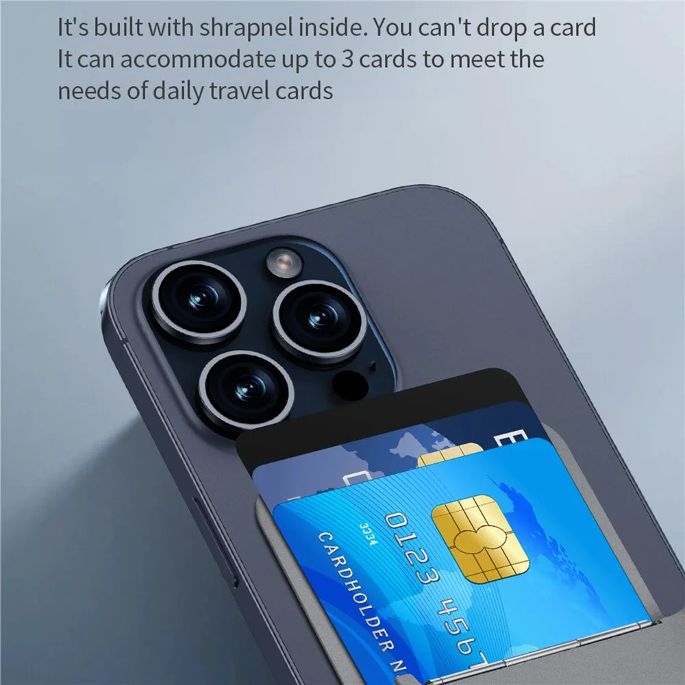 WIWU Mag Wallet MW-001 PU Leather Phone Back Card Bag Kickstand Magnetic Card Holder - Grey - 6