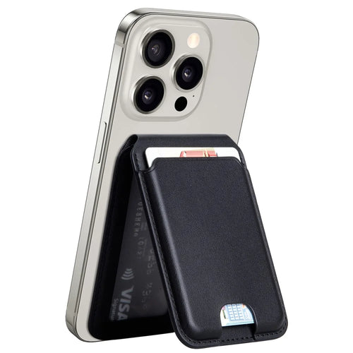 WIWU MV-003 RFID Blocking PU Leather Magnetic Card Holder Kickstand Card Bag - 1
