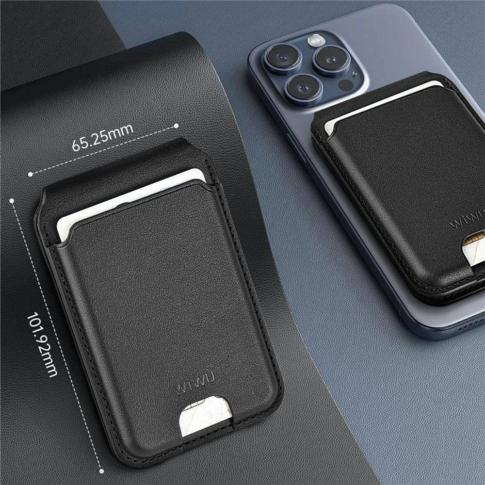 WIWU MV-003 RFID Blocking PU Leather Magnetic Card Holder Kickstand Card Bag - 7