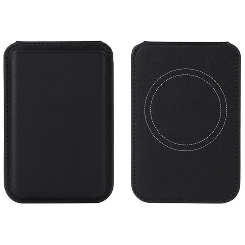 G057 Magnetic Card Holder for Back Of Phone PU Leather Kickstand - Black - 1