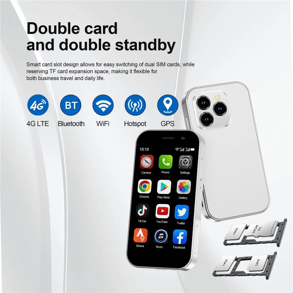 KING8000 3-Inch 2+16GB Dual SIM Ultra Mini 4G Smartphone - Black - 2