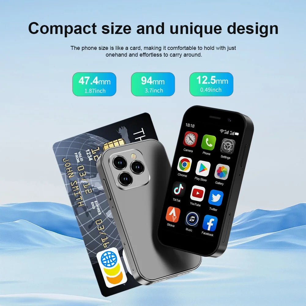 KING8000 3-Inch 2+16GB Dual SIM Ultra Mini 4G Smartphone - Black - 3