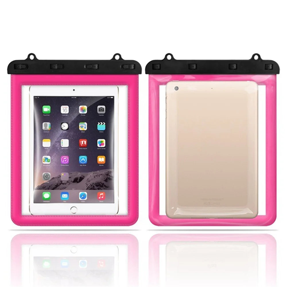td18 IPX8 Waterproof Bag Clear PVC Tablet Touch Screen Underwater Pouch, 23x26.5cm - Rose - 1