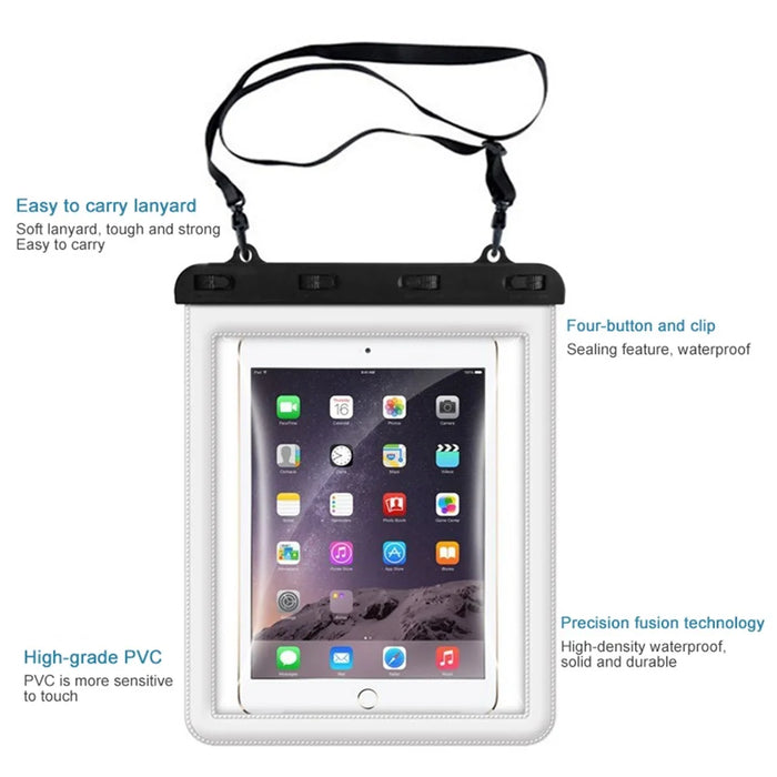 td18 IPX8 Waterproof Bag Clear PVC Tablet Touch Screen Underwater Pouch, 23x26.5cm - Rose - 2