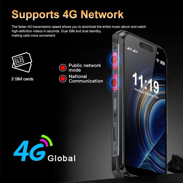 SERVO KING7000 Rugged Mini Smart Phone 4G Global 3.5-inch 6GB RAM + 128GB ROM Android 10 System - 7