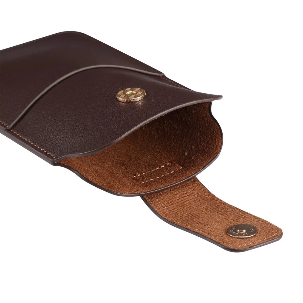 6.7-6.9 Inch Universal Phone Storage Pouch Microfiber Leather Waist Bag for iPhone 17 Pro Max  / 16 Pro Max / Samsung Galaxy S26 Ultra / S25 Ultra, Size L - Coffee - 3