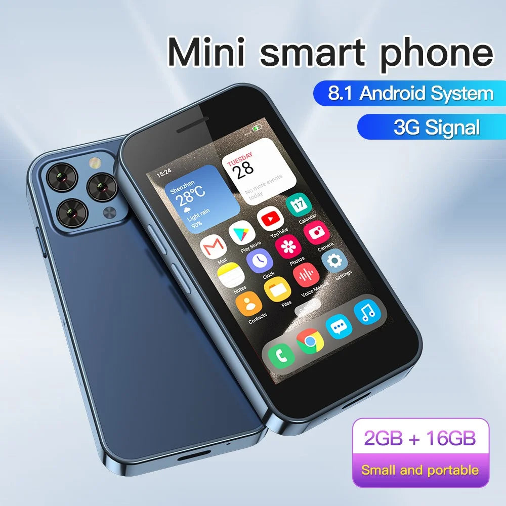 SERVO KING1000 3.0-inch Smartphone 2+16GB Dual SIM 5MP Camera 3G Mini Cellphone - Blue - 3