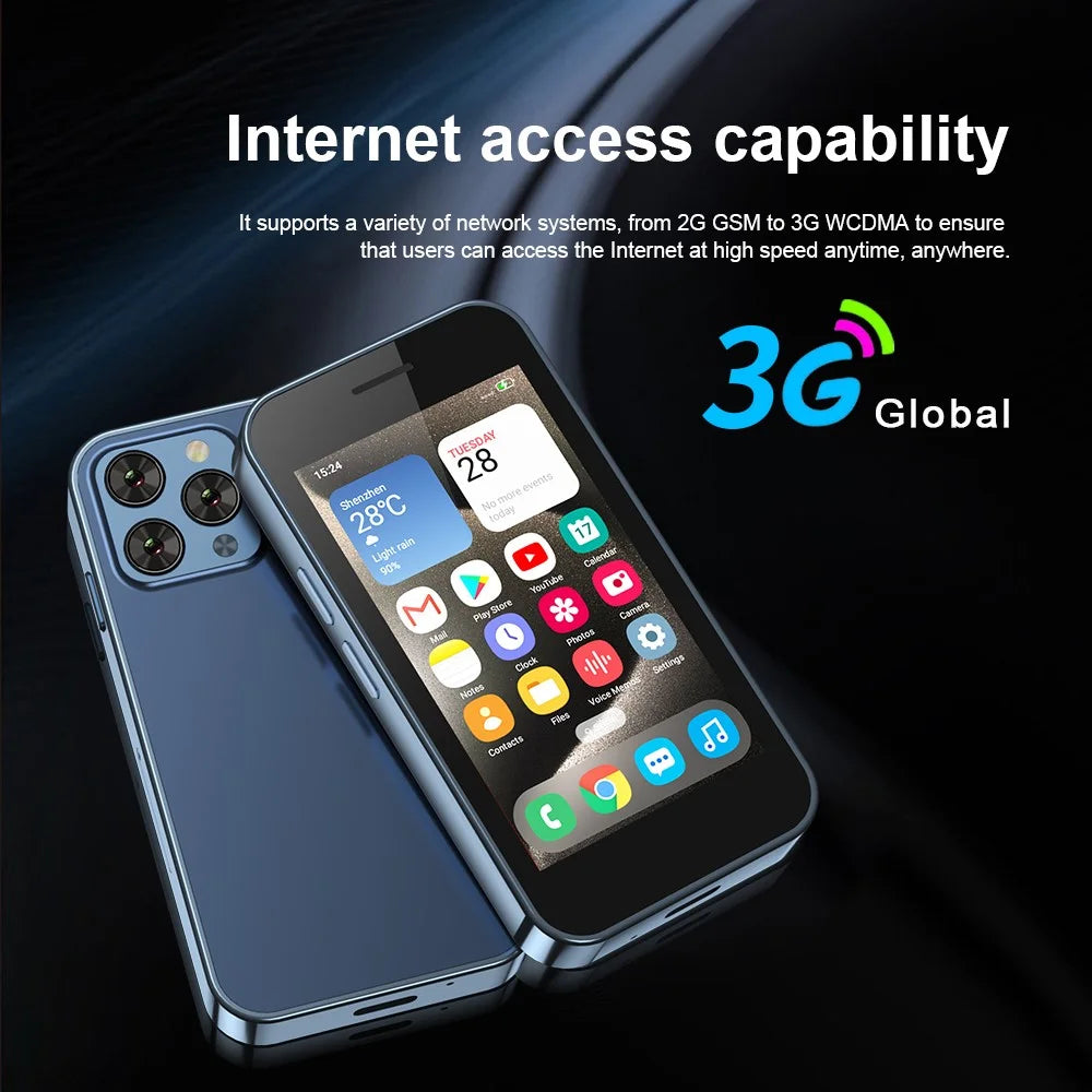 SERVO KING1000 3.0-inch Smartphone 2+16GB Dual SIM 5MP Camera 3G Mini Cellphone - Blue - 6