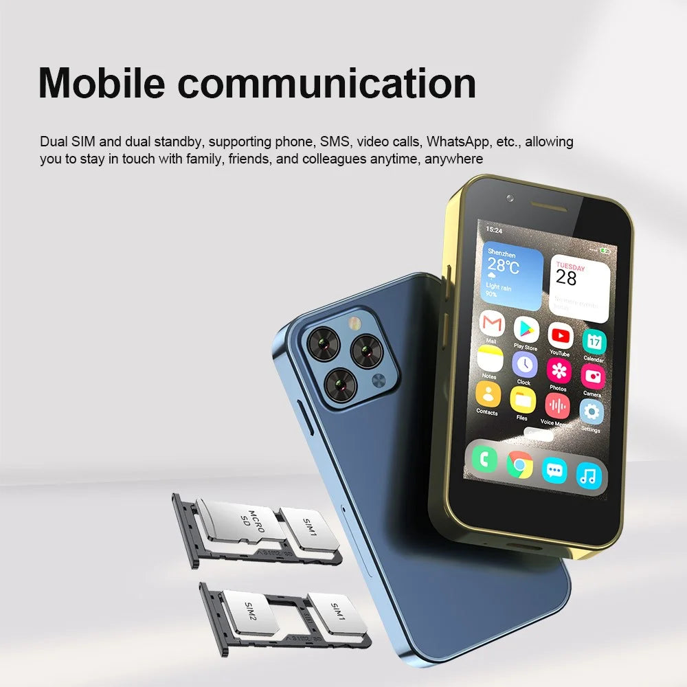 SERVO KING1000 3.0-inch Smartphone 2+16GB Dual SIM 5MP Camera 3G Mini Cellphone - Blue - 7