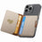 PU Leather Phone Card Bag Adhesive Kickstand Zipper Card Holder - Khaki - 2