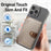 PU Leather Phone Card Bag Adhesive Kickstand Zipper Card Holder - Khaki - 7