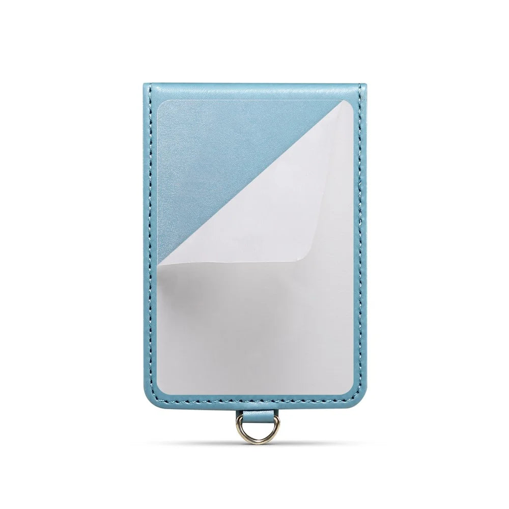 Adhesive Card Holder Kickstand RFID Blocking Credit Card Sleeves Sticker for Smartphones - Blue - 3
