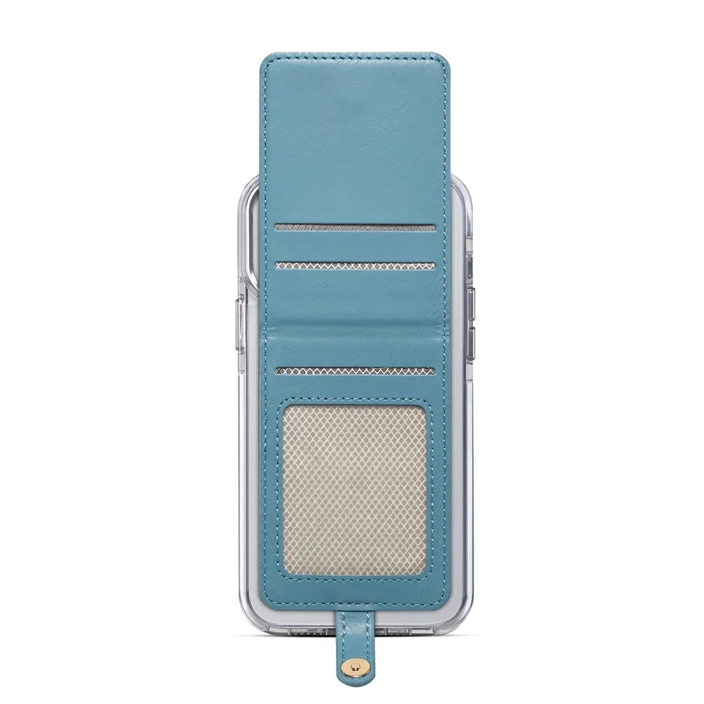 Adhesive Card Holder Kickstand RFID Blocking Credit Card Sleeves Sticker for Smartphones - Blue - 5