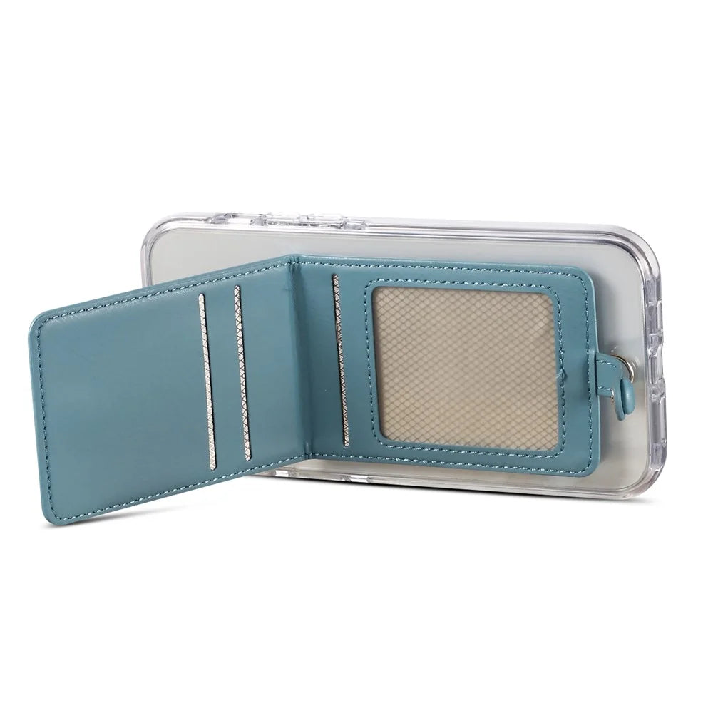 Adhesive Card Holder Kickstand RFID Blocking Credit Card Sleeves Sticker for Smartphones - Blue - 6
