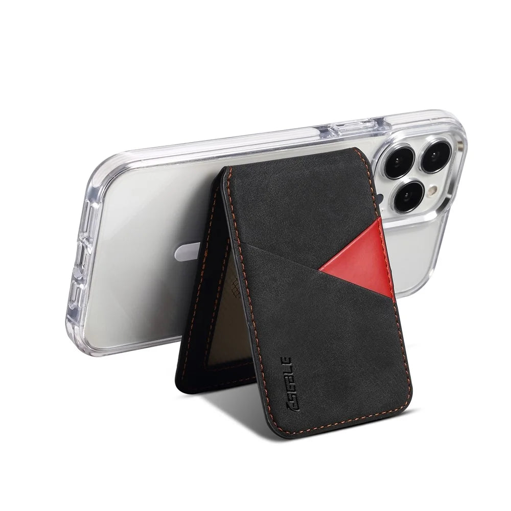 ESEBLE Magnetic Card Holder RFID Blocking Phone Leather Wallet Kickstand - Black - 6